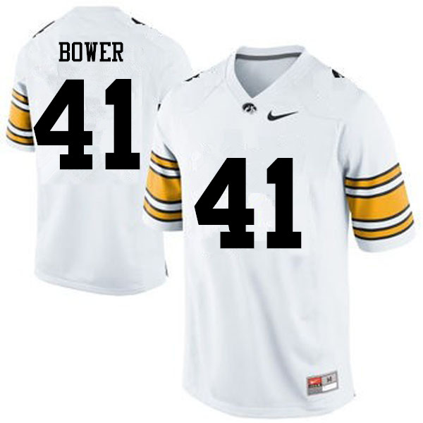 Men Iowa Hawkeyes #41 Bo Bower College Football Jerseys-White